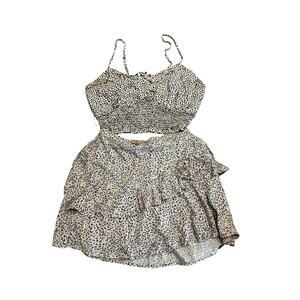 GOA BEACHWEAR BY JAPNA Crop Bandeau Top Sz (L)/ JAPNA Ruffled Mini Skirt (S)